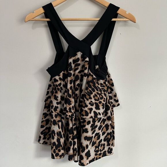 Amanda Uprichard for Le Tote Leopard Halter Tiered Top - Picture 2 of 8